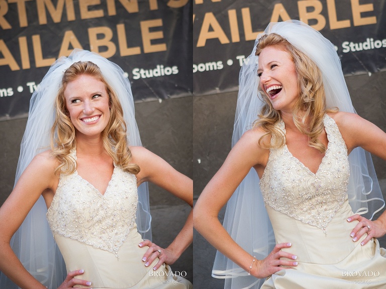 Laughing and smiling bride