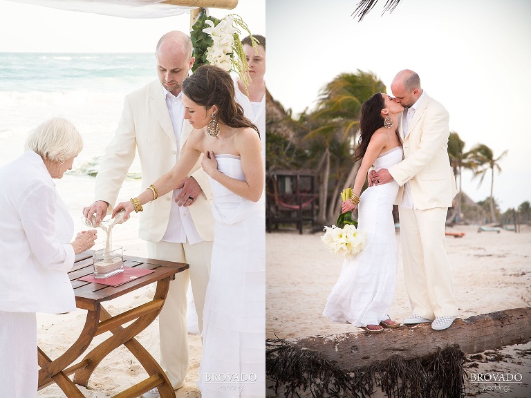 sand ceremony on mexican beach