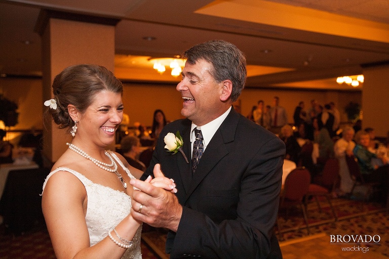 laughter during bride and father dance