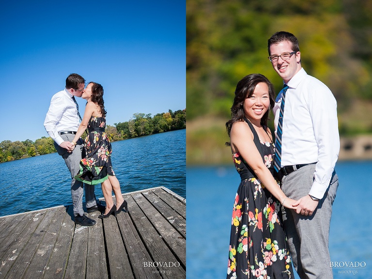 diptych of summer engagement