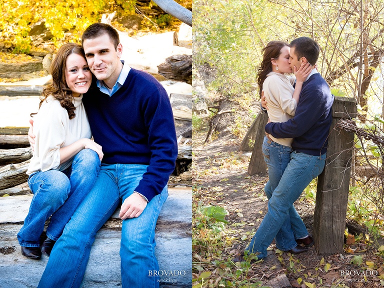 fall engagement in sweaters and jeans