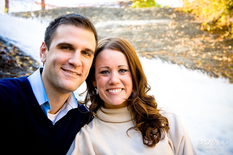 close up of engaged couple