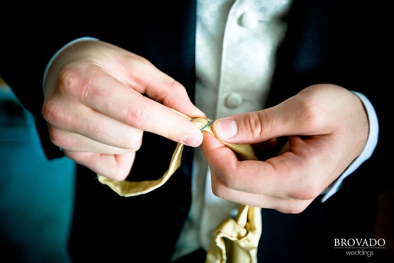 detail of groom's tie