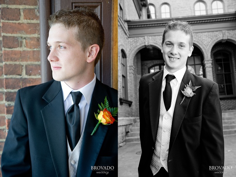 groom smiling in tux