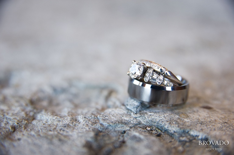 close up of wedding rings
