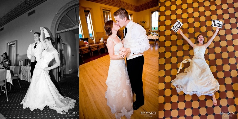 wedding reception in ballroom