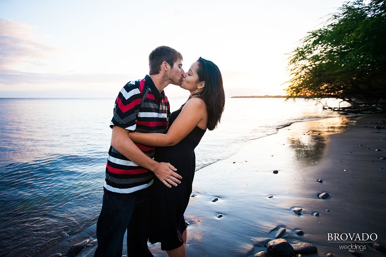 sunset kiss on the beach