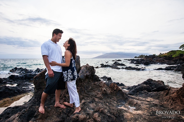 goofy engagement pose