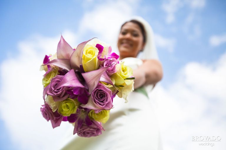 close up of bride's bouquet