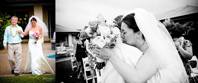 father of the bride walking her down the aisle