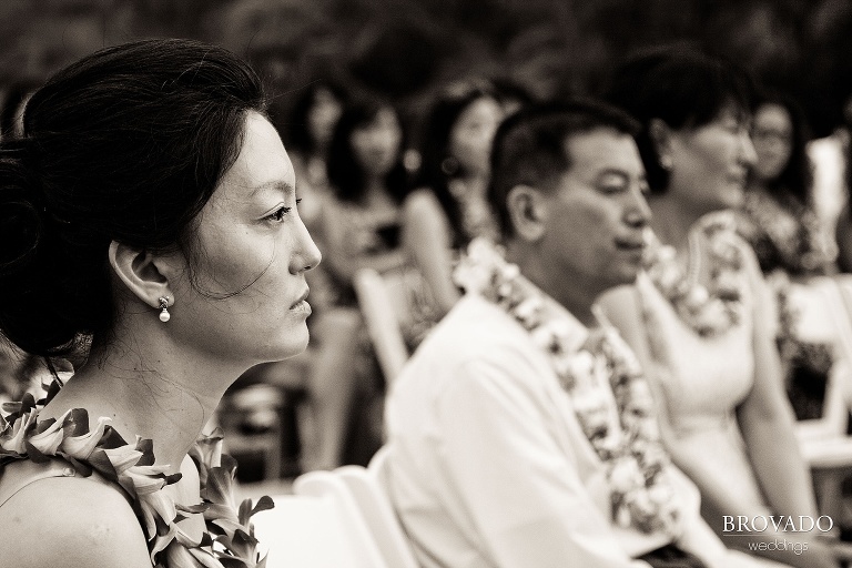 close up of bridesmaid during ceremony