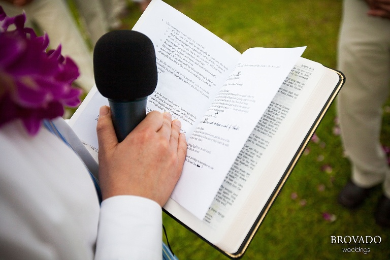 closeup of marriage vows