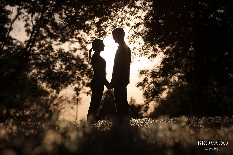 sepia silhouette of couple