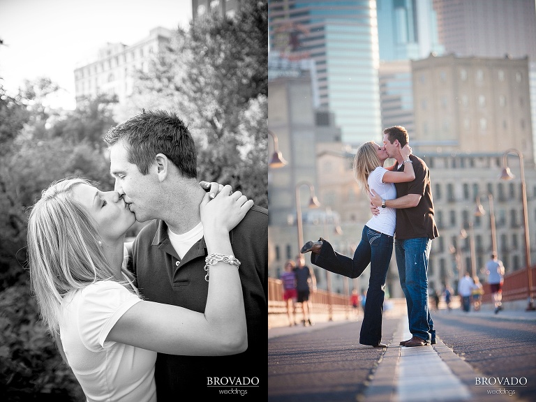 kissing engagement photography in minneapolis