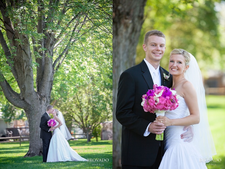 wedding photography of smiling bride and groom