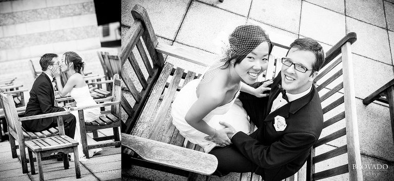 black and white wedding photograph