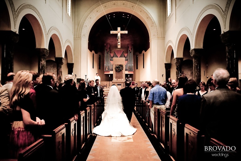 bride and her father walking down the aisle