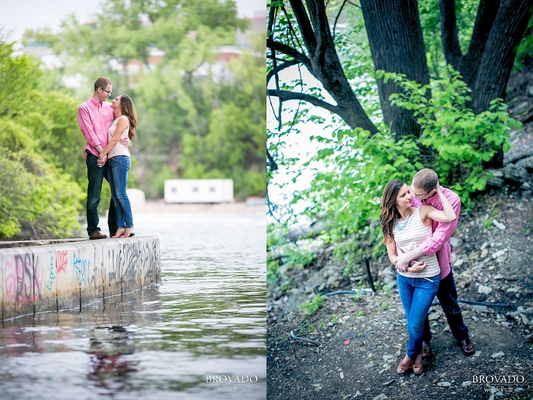 Jessie and Rob's Stone Arch Bridge Engagement Photos by Brovado Weddings