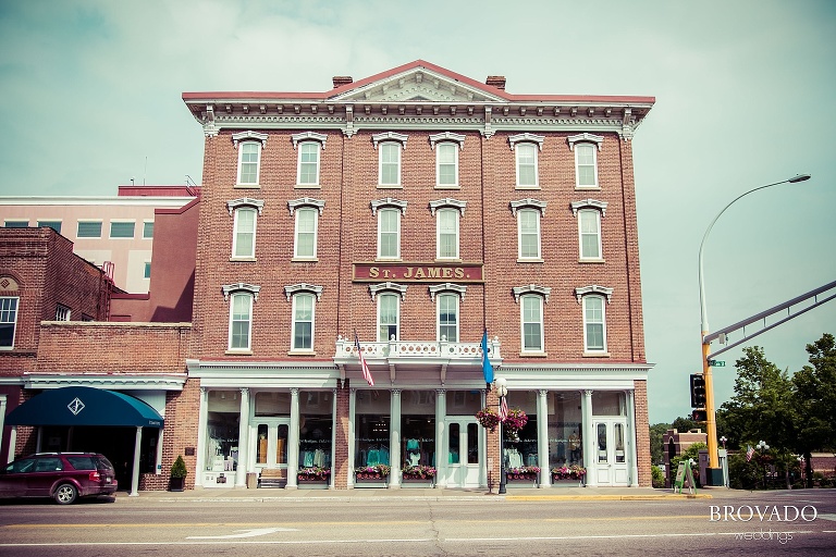 Wedding photography at the St. James Hotel in Red Wing Minnesota
