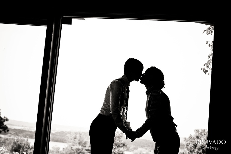Gay wedding photography at the Schaars Bluff Gathering Center in Hastings, MN