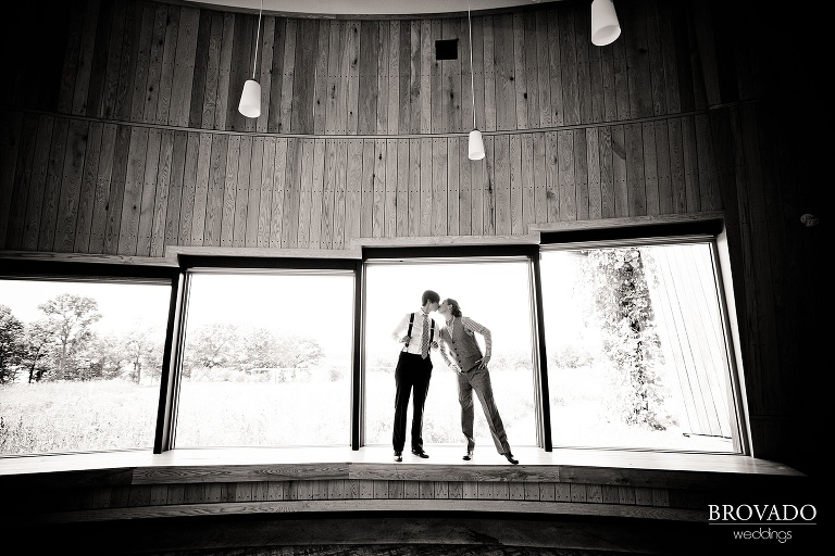 Gay wedding photography at the Schaars Bluff Gathering Center in Hastings, MN