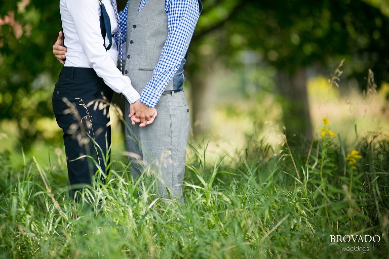 Gay wedding photography at the Schaars Bluff Gathering Center in Hastings, MN