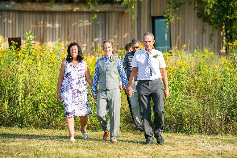 Gay wedding photography at the Schaars Bluff Gathering Center in Hastings, MN