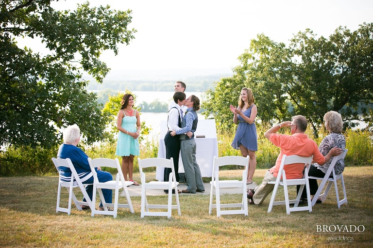 Gay wedding photography at the Schaars Bluff Gathering Center in Hastings, MN