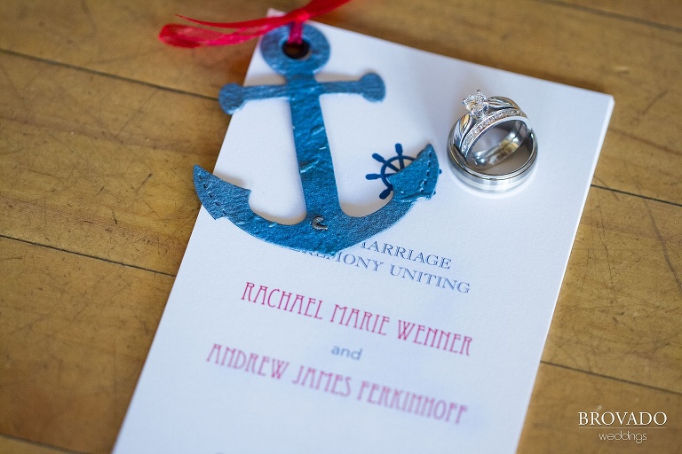 Nautical Wedding Theme  Photography at Lakeside in Glenwood MN invitation and rings