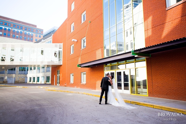 Downtown Minneapolis Wedding Photography at Le Meridien Hotel bride and groom