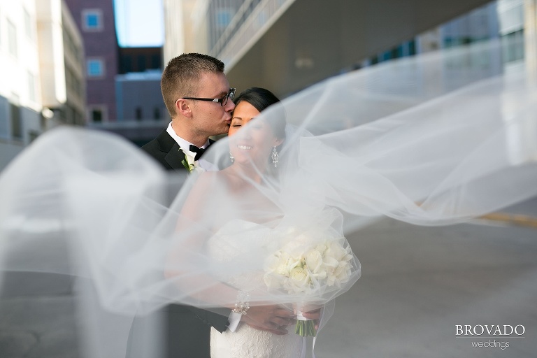 Downtown Minneapolis Wedding Photography at Le Meridien Hotel bride and groom