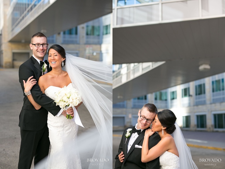 Downtown Minneapolis Wedding Photography at Le Meridien Hotel bride and groom