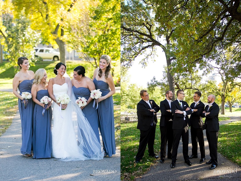 Downtown Minneapolis Wedding Photography at Le Meridien Hotel wedding party