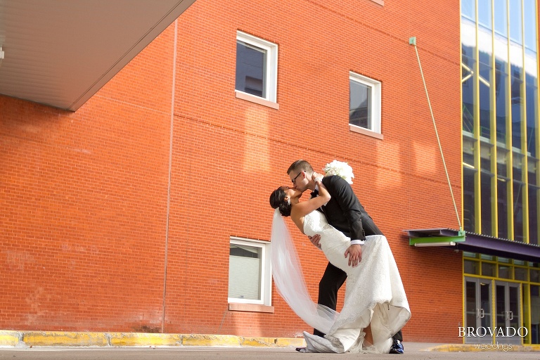 Downtown Minneapolis Wedding Photography at Le Meridien Hotel dip