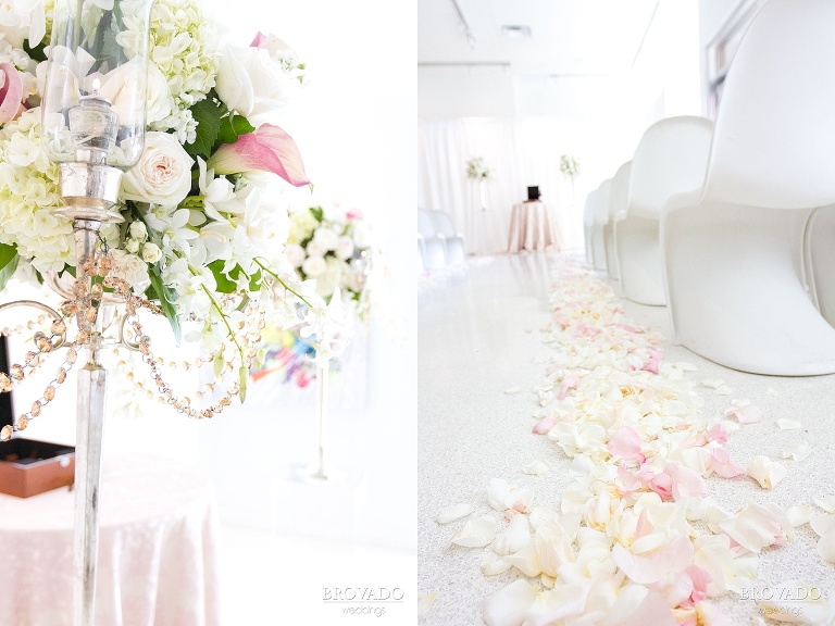 Downtown Minneapolis Wedding Photography at Le Meridien Hotel ceremony flowers