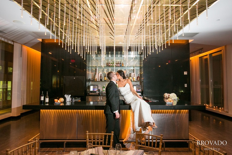 Downtown Minneapolis Wedding Photography at Le Meridien Hotel bar