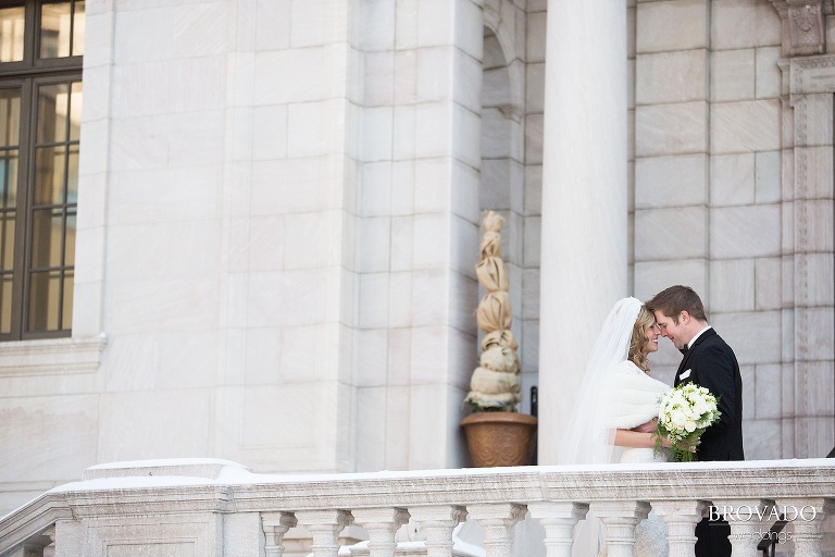White Bear Lake Christmas Wedding Photography by Brovado Weddings bride and groom