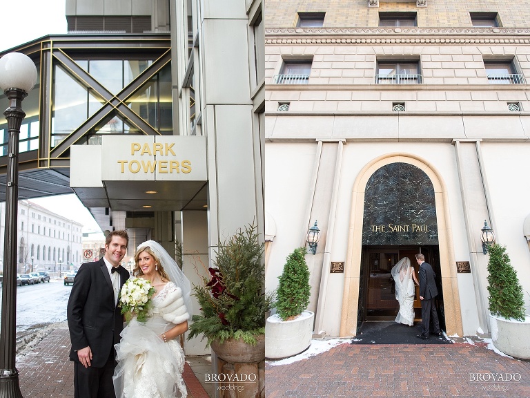 White Bear Lake Christmas Wedding Photography by Brovado Weddings bride and groom