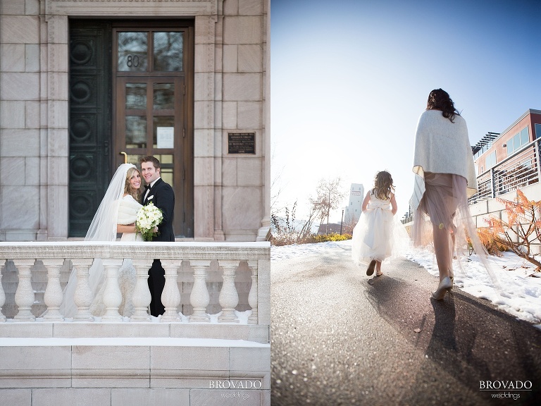 White Bear Lake Christmas Wedding Photography by Brovado Weddings bride and groom