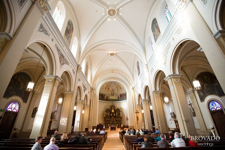 White Bear Lake Christmas Wedding Photography by Brovado Weddings church