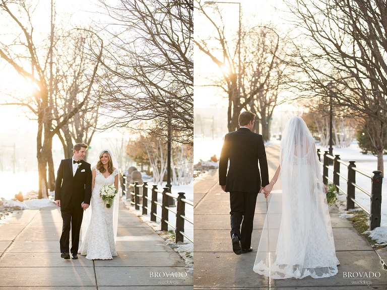 White Bear Lake Christmas Wedding Photography by Brovado Weddings bride and groom