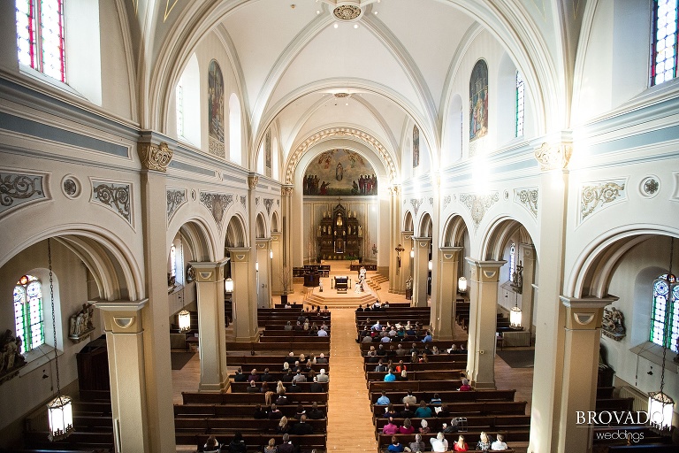 White Bear Lake Christmas Wedding Photography by Brovado Weddings church