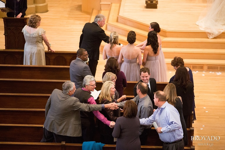 White Bear Lake Christmas Wedding Photography by Brovado Weddings church