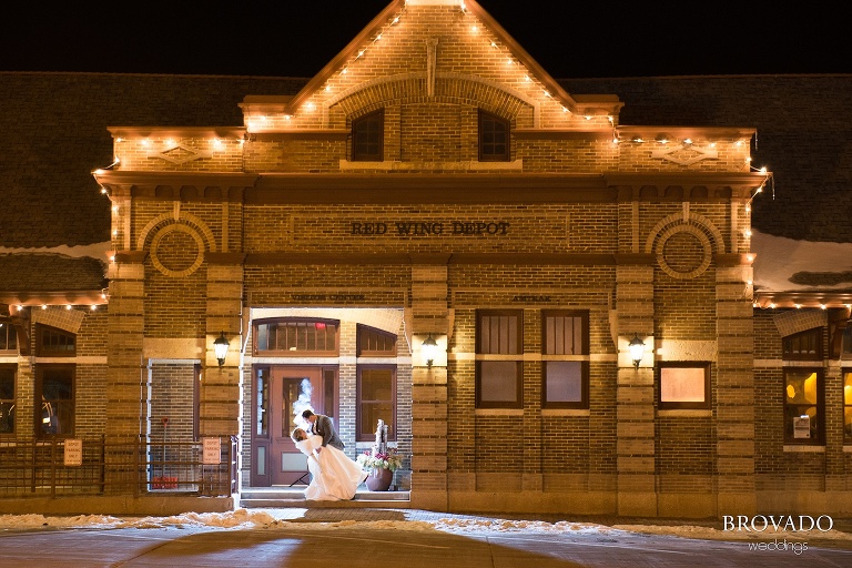 Winter Wedding Photography in Red Wing at the St James Hotel