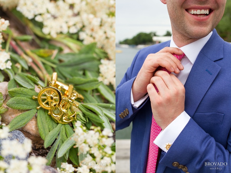 Nautical wedding photographed at Lake Oboboji in Des Moines, Iowa by Preston Palmer of Brovado Weddings