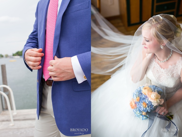 Nautical wedding photographed at Lake Oboboji in Des Moines, Iowa by Preston Palmer of Brovado Weddings