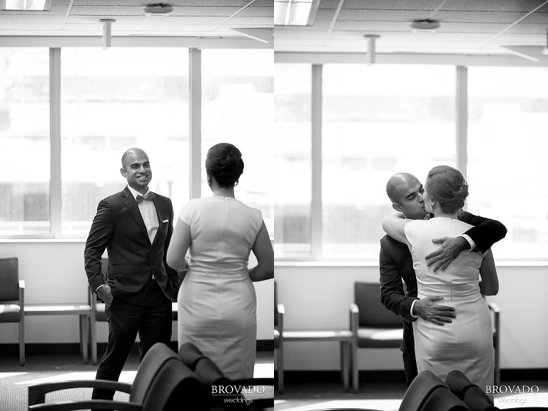 Minneapolis Courthouse wedding with photos at the Stone Arch Bridge and Lake Calhoun by Brovado Weddings