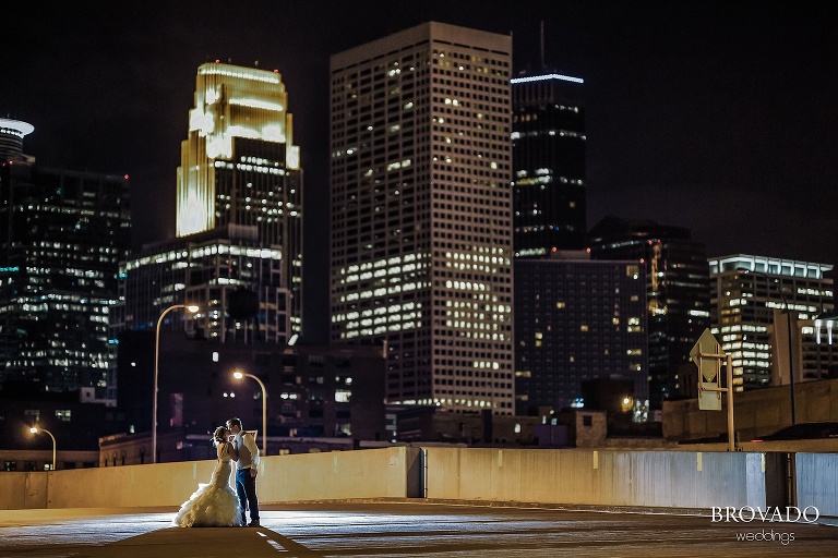 Downtown Minneapolis Wedding at Mill City Ruins catered Chipotle shot by a 5 Star Commercial Wedding Photographer