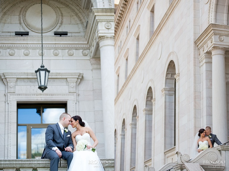Lavendar accented wedding at the landmark center and rice park in st. paul minnesota