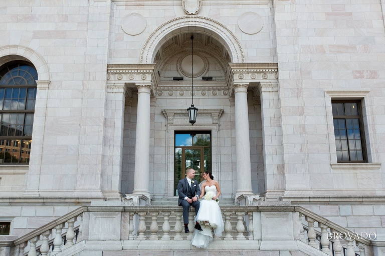 Lavendar accented wedding at the landmark center and rice park in st. paul minnesota